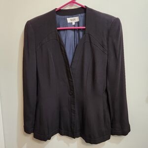 Mani by Gorgio Armani Vintage Silk Blend Black Blazer Size 10